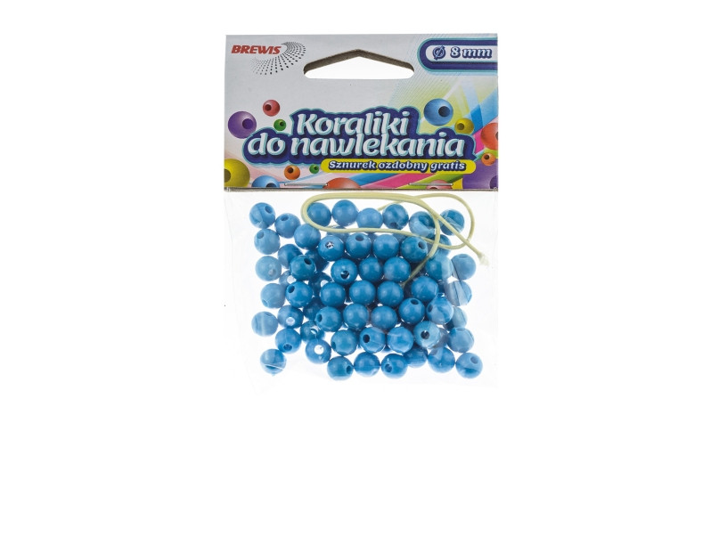 Koraliki do nawlekania 8mm niebieski (16g) K8-7 Brewis